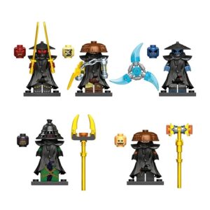 Shadow Ninja custom minifigure set RT8010 – Drix, Kur, Nokt, Zarkt and Rox dark warrior block toy figures