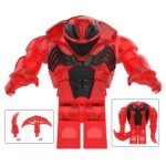 Carnage bigfig custom minifigure – red symbiote block toy with black details and weapon accessories