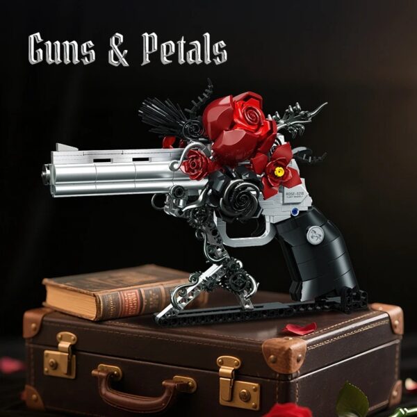 Creative Rose Revolver MOC – 631 Pieces Floral Firearms Building Block Set 1