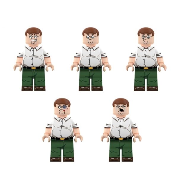 Family Guy Peter Griffin minifigure set with 5 variations – custom building block toy figures