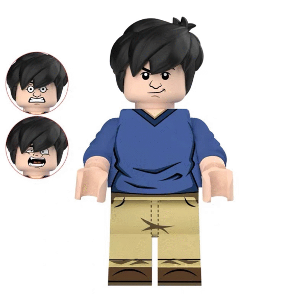 Jackie Chan custom minifigure – martial arts block toy character with interchangeable faces