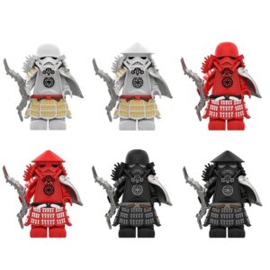 Star Wars Samurai Trooper minifigure set – white, red and black armored soldiers with weapons