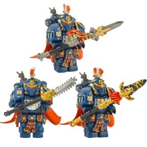 Warhammer 40K Executor minifigure set – includes 3 armored figures with spear, chainsword and staff