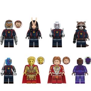 Guardians of the Galaxy Minifigure Set – includes Star-Lord, Mantis, Drax, Rocket, Nebula, Adam Warlock, Starfox and High Evolutionary
