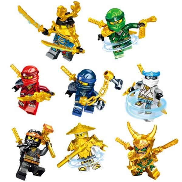 Ultimate Golden Elemental Ninja Warriors Minifigure Set