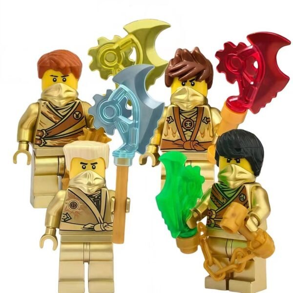 Golden Elemental Ninjas Minifigure Set