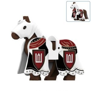 White and Red Royal War Horse
