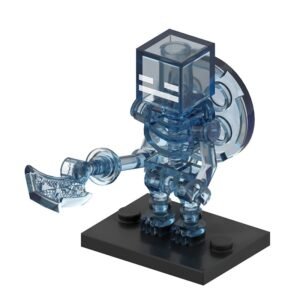 Blue Skeleton Warrior with Ice Axe and Shield